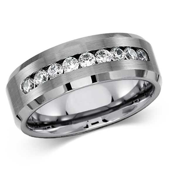 Men's Solid Titanium Comfort Fit Wedding Band - Picture 1 of 3